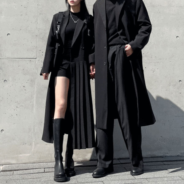 All Black Long Coat Similar - SET  #1304