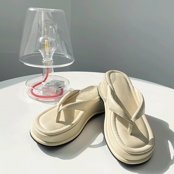 Macaron Chunky Flip-flops Heel (3color) #1268