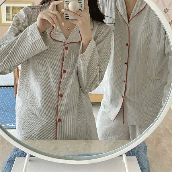 Line Pajama SET-UP (3color) #1651