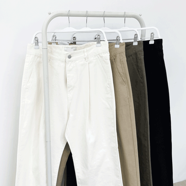 THEXXXY - 더엑스, 單壓褶棉質褲 (4color) #1796