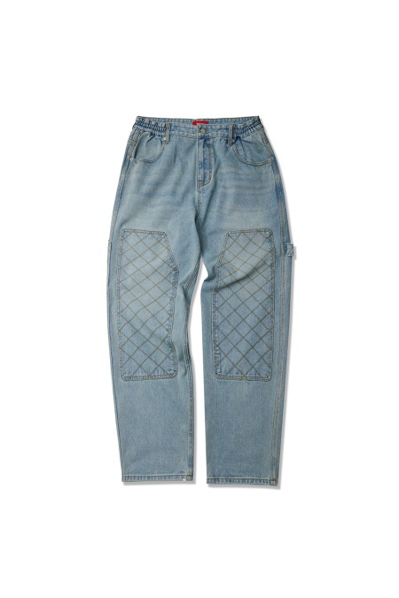 Kusneuf[쿠스너프]Quilting Stretchy Waistband Jeans