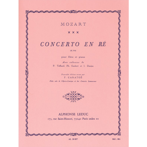 (예약) 알퐁스: 모차르트 - 협주곡 2번 D 장조, K. 314 (cadences Taffanel/gaubert/donjon) - 2017 이화여대 정시