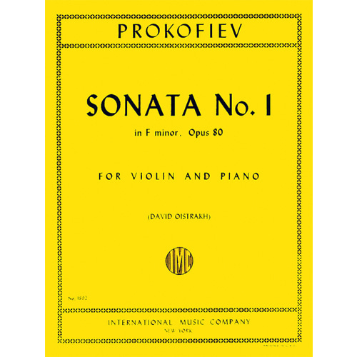 프로코피에프 바이올린 소나타 No. 1 in F Minor, Op. 80