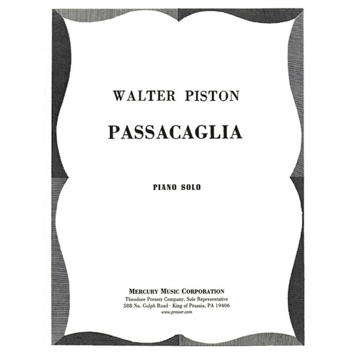 월터 피스턴 - 파사칼리아  피아노 솔로