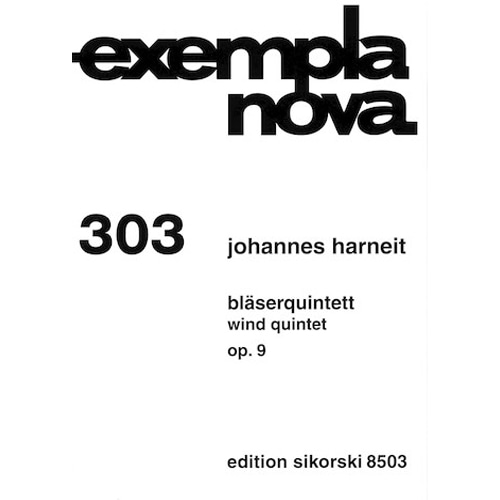 Johannes Harneit - 목관 5중주 (퀸텟) OP. 9  스코어와 파트보