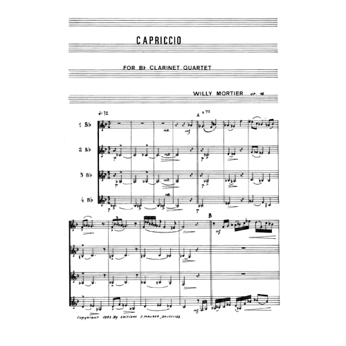 모르타르 - Capriccio for Clarinet Quartet