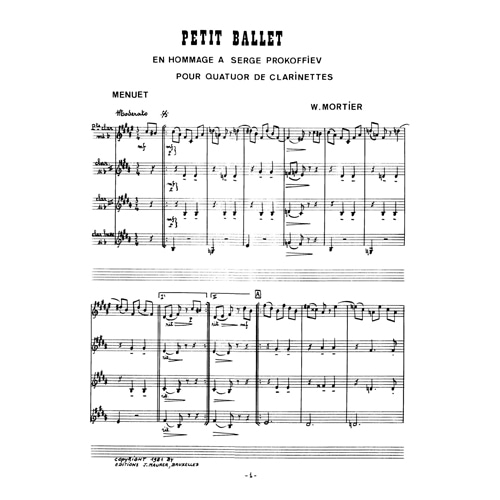 모르타르 - Petit Ballet for Clarinet Quartet