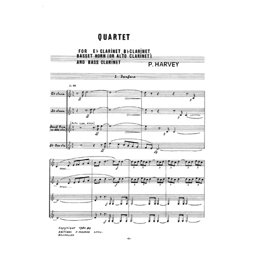 하비 - Quartet for Clarinet Quartet