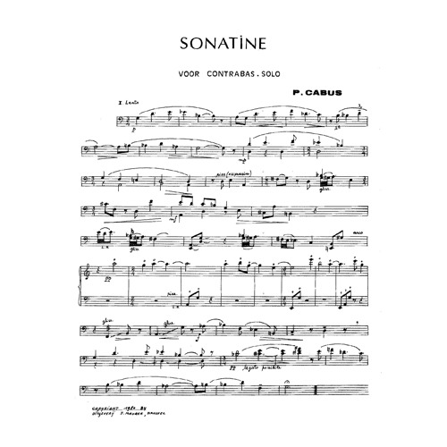 카버스 - Sonatina for Contrabass Solo 베이스 솔로를 위한 소나티나