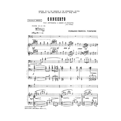 퐁텐 - Concerto for Contrabass and Piano 베이스와 피아노를 위한 콘체르토
