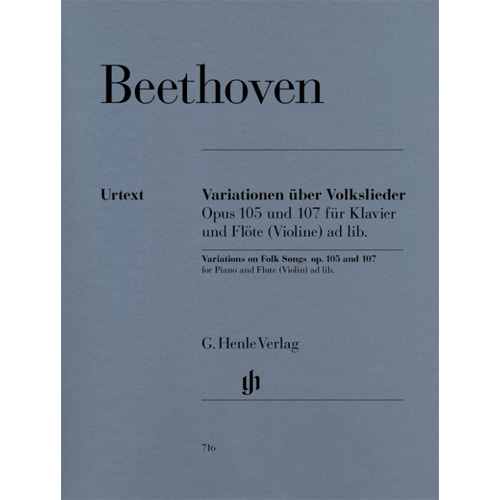 베토벤 민요를 주제로 한 변주곡 플룻(바이올린) ad lib. Op. 105 and 107