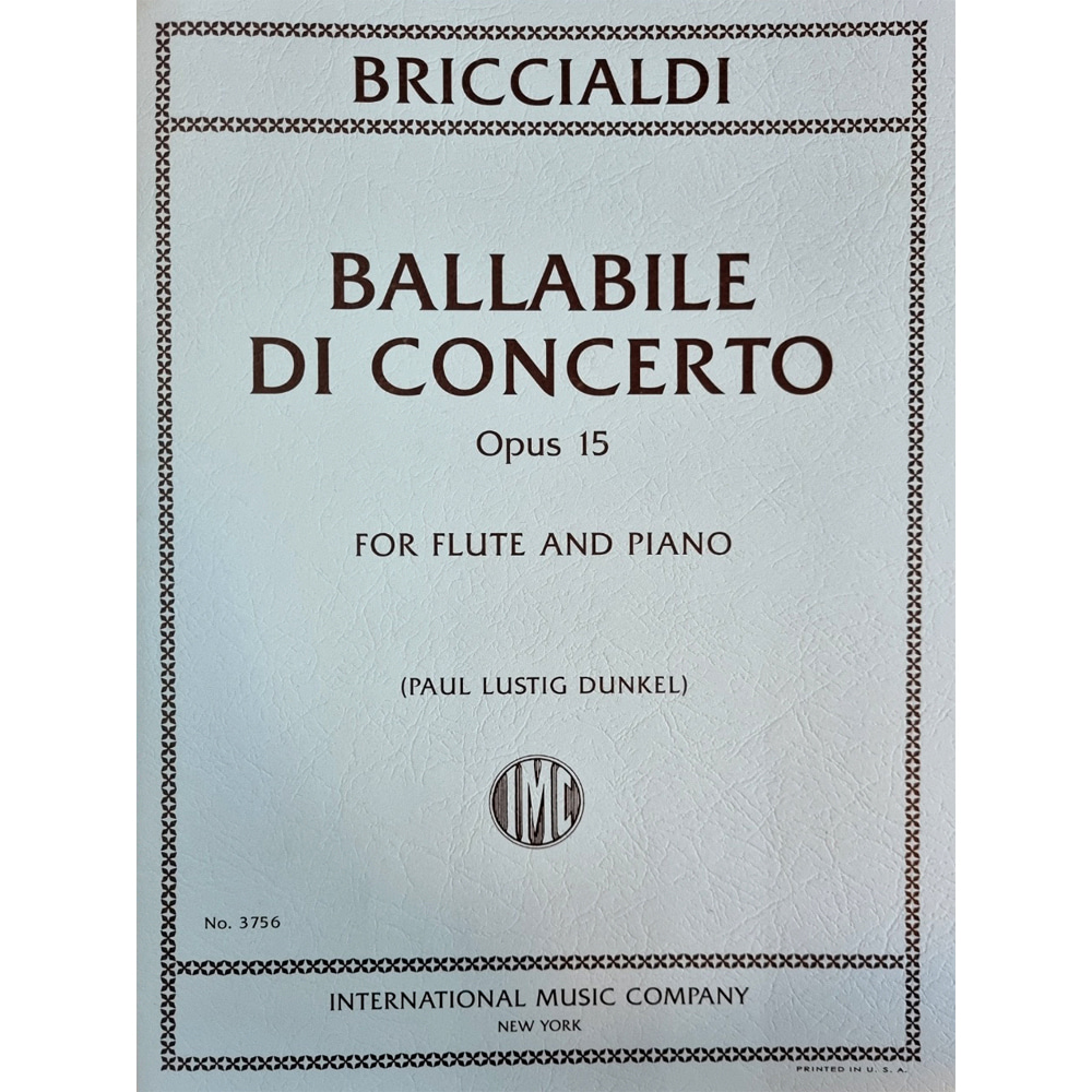 브리치알디 Ballabile 콘체르토 Opus 15 플룻