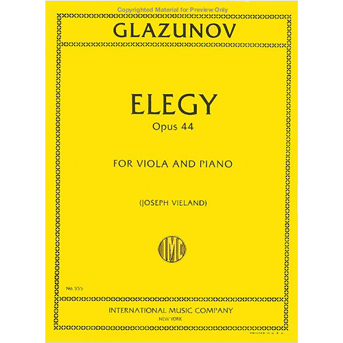 글라주노프 비올라를 위한 엘레지 Op. 44