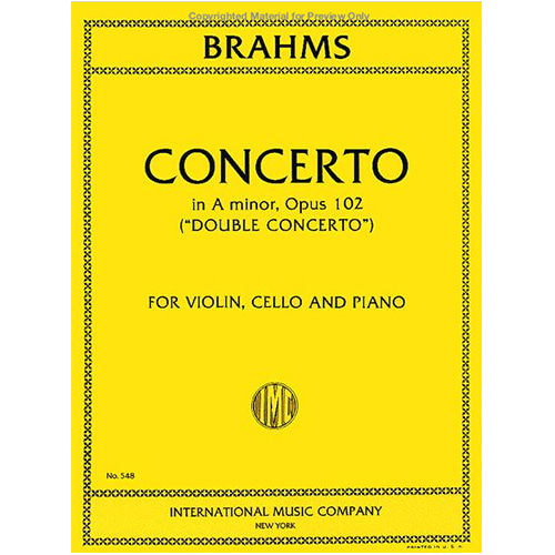 브람스 더블 콘체르토 (바이올린과 첼로) in A minor, Op. 102