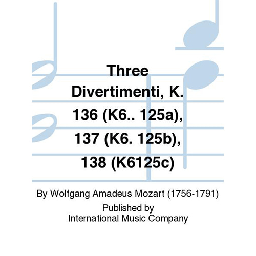 모차르트 3개의 디베르티멘토 현악 4중주 K. 136 (K6.. 125A), 137 (K6. 125B), 138 (K6125C)