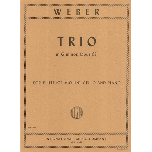베버 피아노 플룻(또는 바이올린)과 첼로를 위한 피아노 트리오 In G Minor, Opus 63