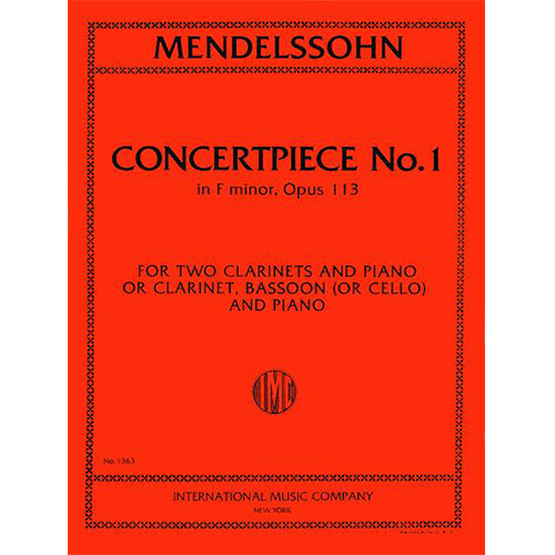 멘델스존 콘체르토 피스 3중주 No. 1 in F minor, Op. 113 클라리넷 바순 피아노 (or 2클라리넷 피아노)