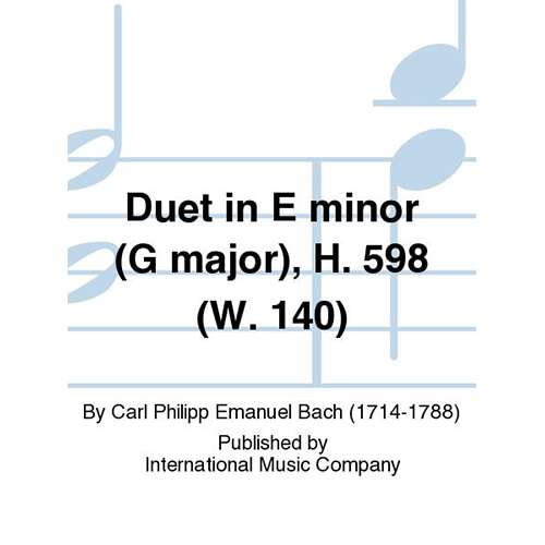 C P E 바흐 2바이올린 또는 플룻과 바이올린을 위한 듀엣 In E Minor (G Major), H. 598 (W. 140)