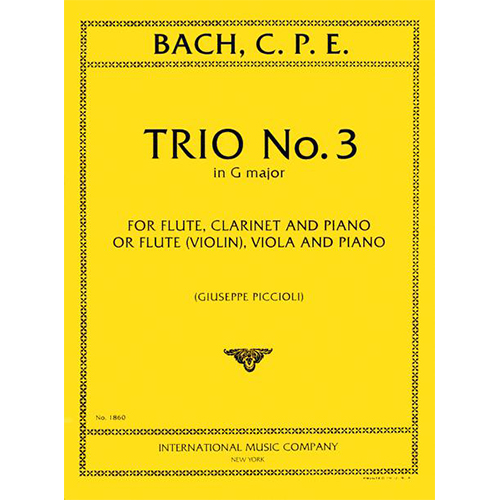 C P E 바흐 피아노 3중주 No. 3 in G major