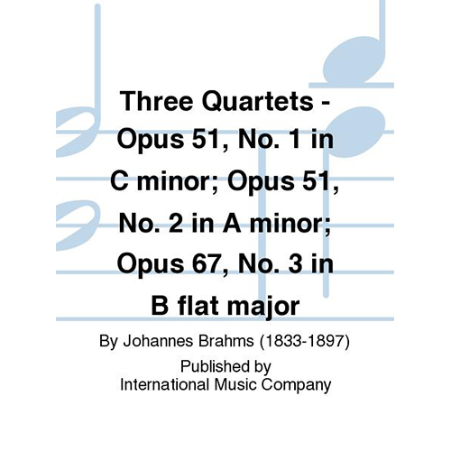 브람스 3개의 현악4중주 Opus 51, No 1 In C Minor Opus 51, No 2 In A Minor Opus 67, No 3 In B Flat Major
