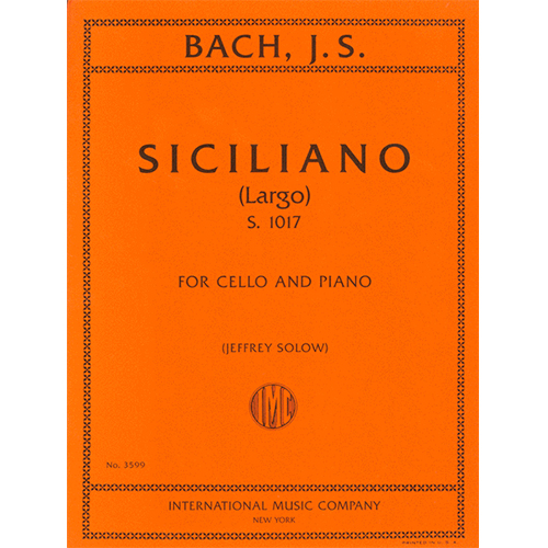 바흐 첼로를 위한 시실리아노 (Largo), S 1017