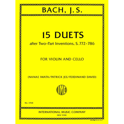 바흐 바이올린과 첼로를 위한 2부분으로 구성된 15개의 듀엣곡 S 772-786