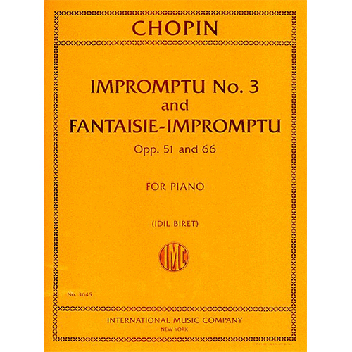 쇼팽  피아노 즉흥곡 No 3 In G Flat Major, Opus 51 와 환타지 즉흥곡 In C Sharp Minor, Opus 66