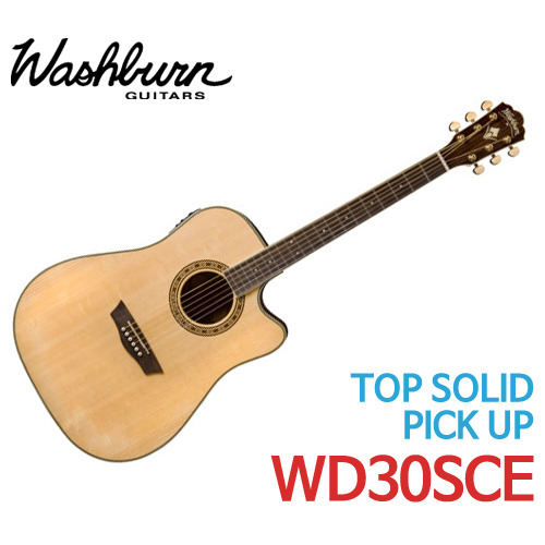 워시번 오거스타 시리즈 어쿠스틱 기타 WD30SCE - 기타렌탈, 기타대여