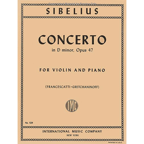시벨리우스 바이올린 콘체르토 in D minor Op. 47