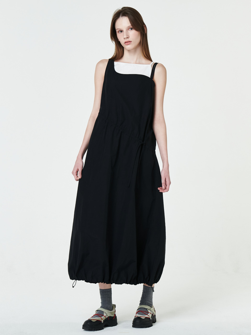 Unbalanced String Dress_Black