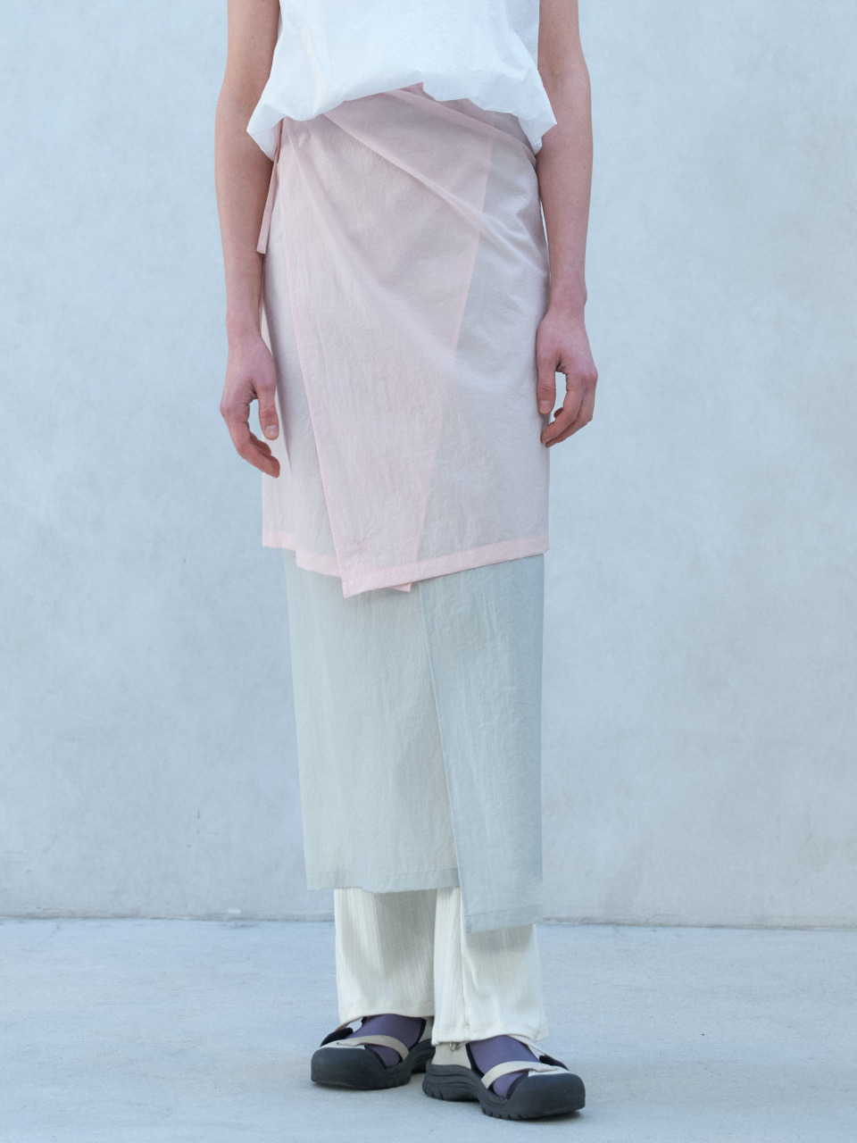 Haze Sheer Wrap Skirt_Pink