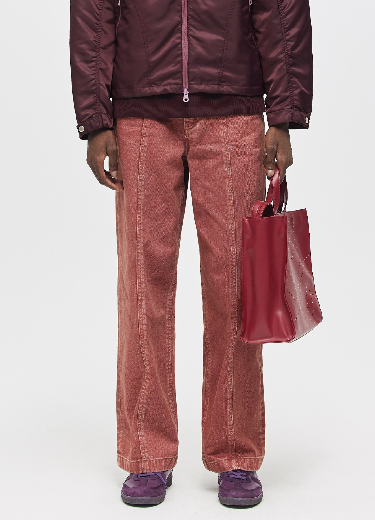 CRANBERRY INCISION DYING WIDE PANTS