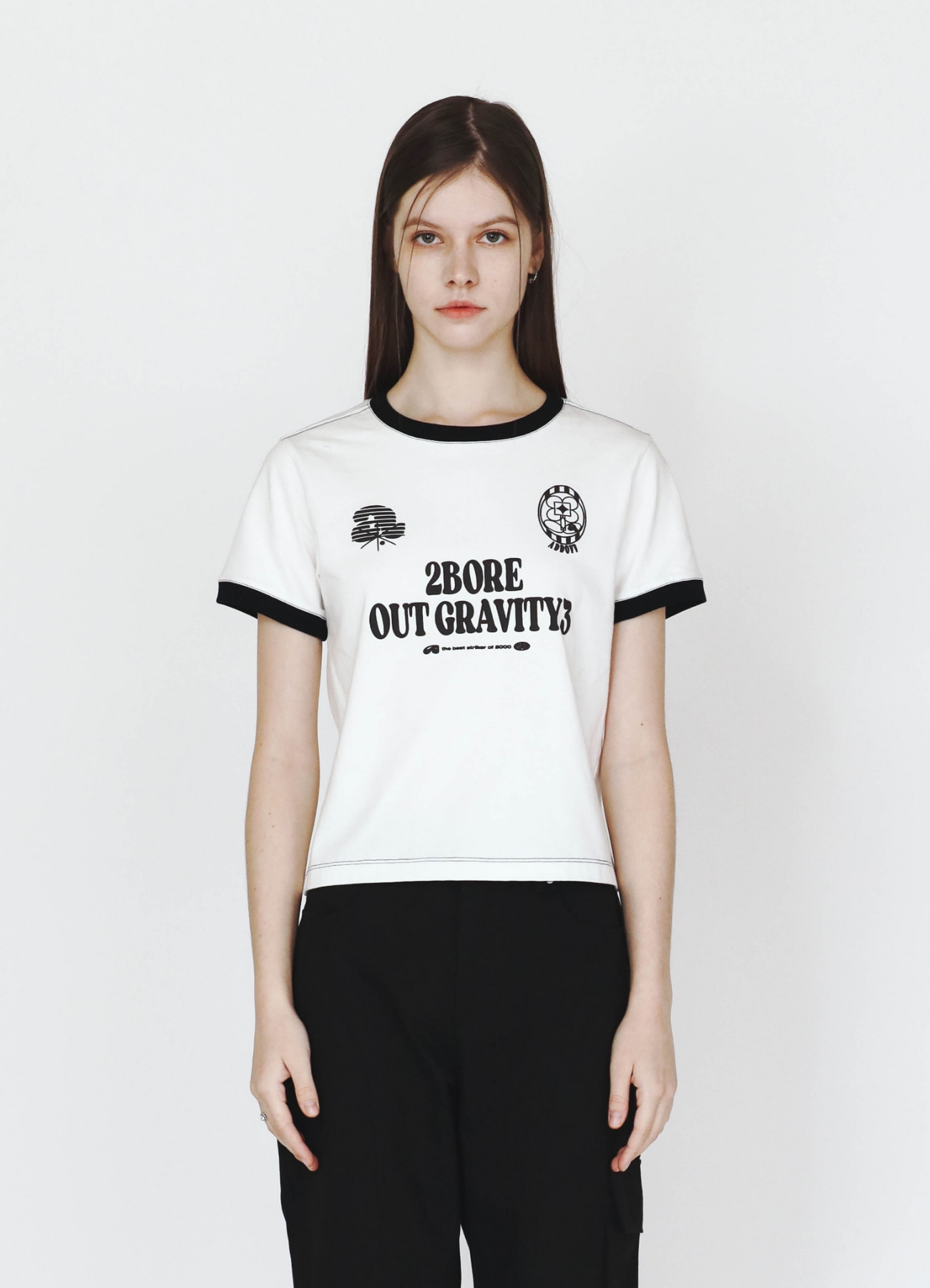 BORE OUT FOOT BALL T-SHIRT GIRL WHITE
