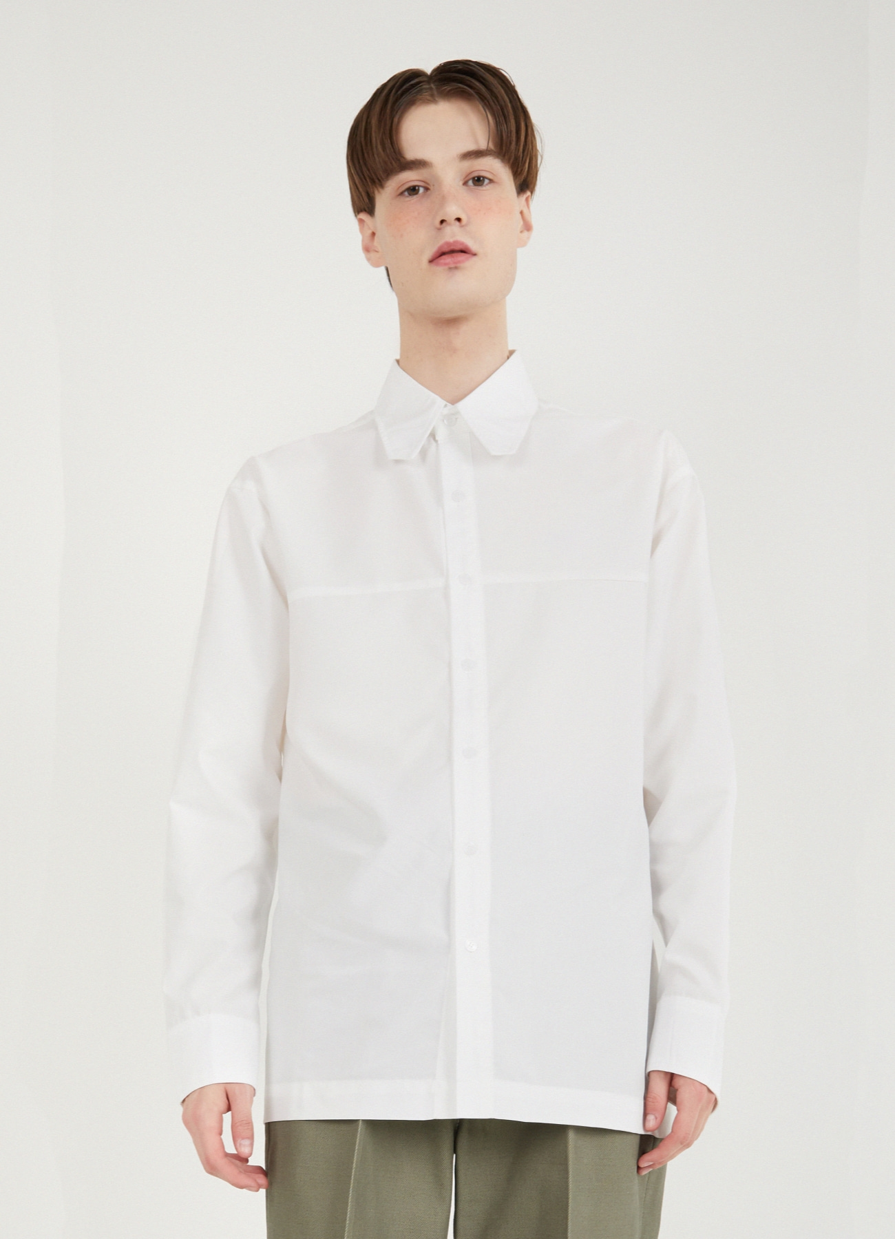 Square Collar Shirt - Ivory