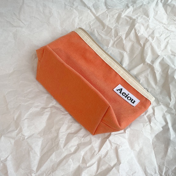 Aeiou Basic Pouch (L size)Orange Calendula