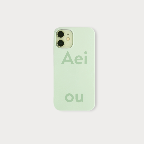 Aeiou Phone case Glossy Pastel Mint