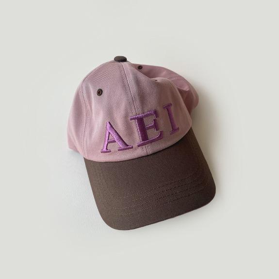 Aeiou Logo Lettering Cap Indi Pink and Brown