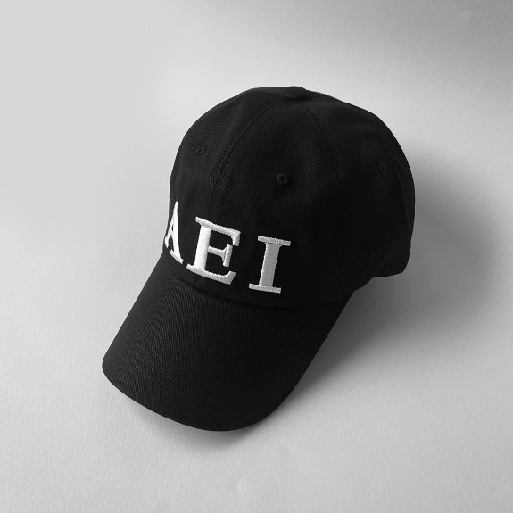 Aeiou Logo Lettering Cap Black