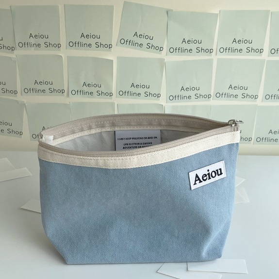 Aeiou Basic Pouch (L size) new vanilla blue