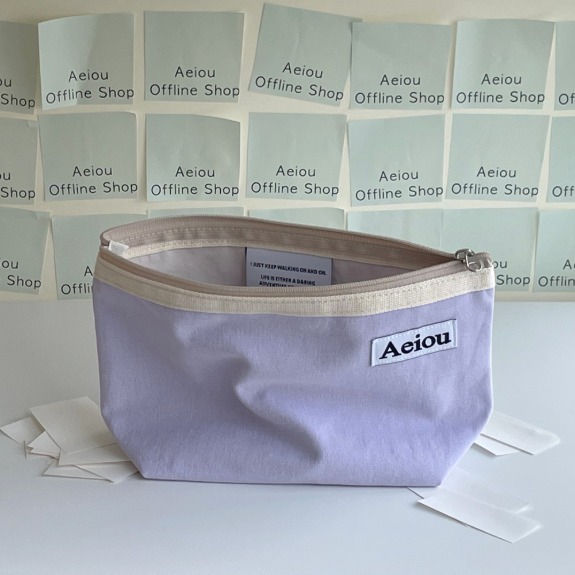 Aeiou Basic Pouch (L size) Very light purple