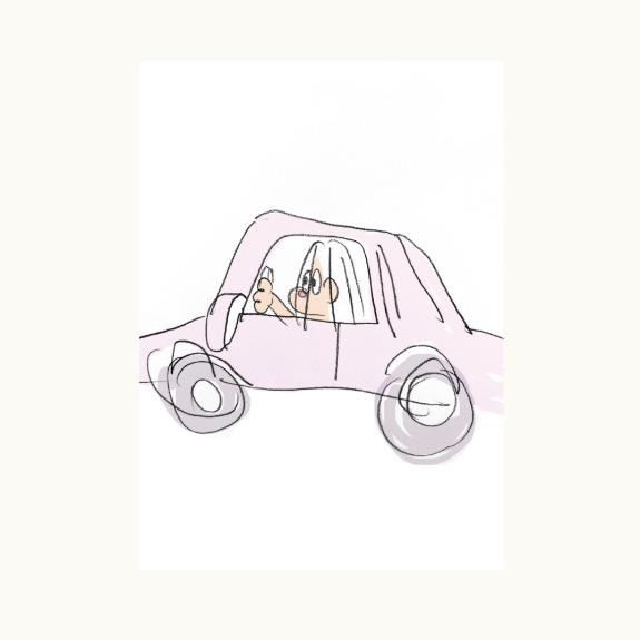 Pink Car Girl Poster Duelmarlin of Aeiou