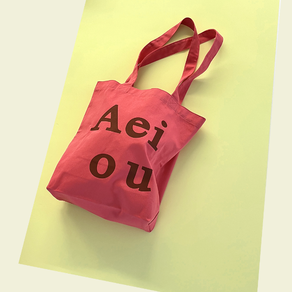 Aeiou Logo Bag (Cotton 100%)Raspberry