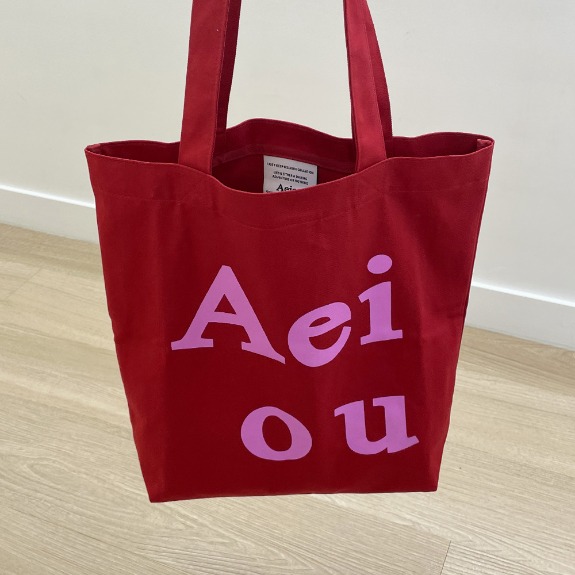 Aeiou Logo Bag (Cotton 100%)Tomato Pink