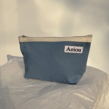 Aeiou Basic Pouch (L size) Evening sky blue