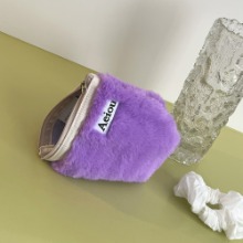 Aeiou Basic Pouch (M size) Neon Purple Fur