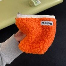 Aeiou Basic Pouch (M size) Neon Orange Fur