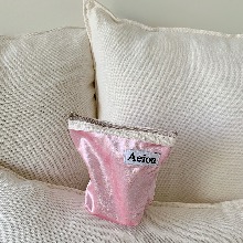 Aeiou Basic Pouch (M size)Velvet Pink Flower