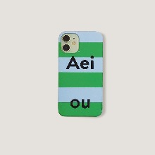 Aeiou Phone case Glossy Stripe Mountain Blue