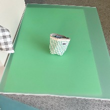 Aeiou Basic Pouch (M size)Stripe Crayon Green