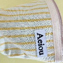 Aeiou Basic Pouch (M size)Stripe Crayon Yellow